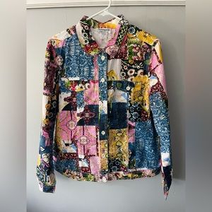 Sergenti button up printed jacket size Large